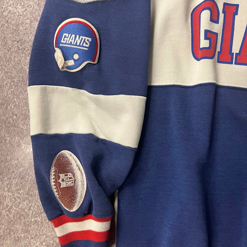 90s New York Giants NFL Champion Patchwork Embroidered Back Graphic Crewneck M