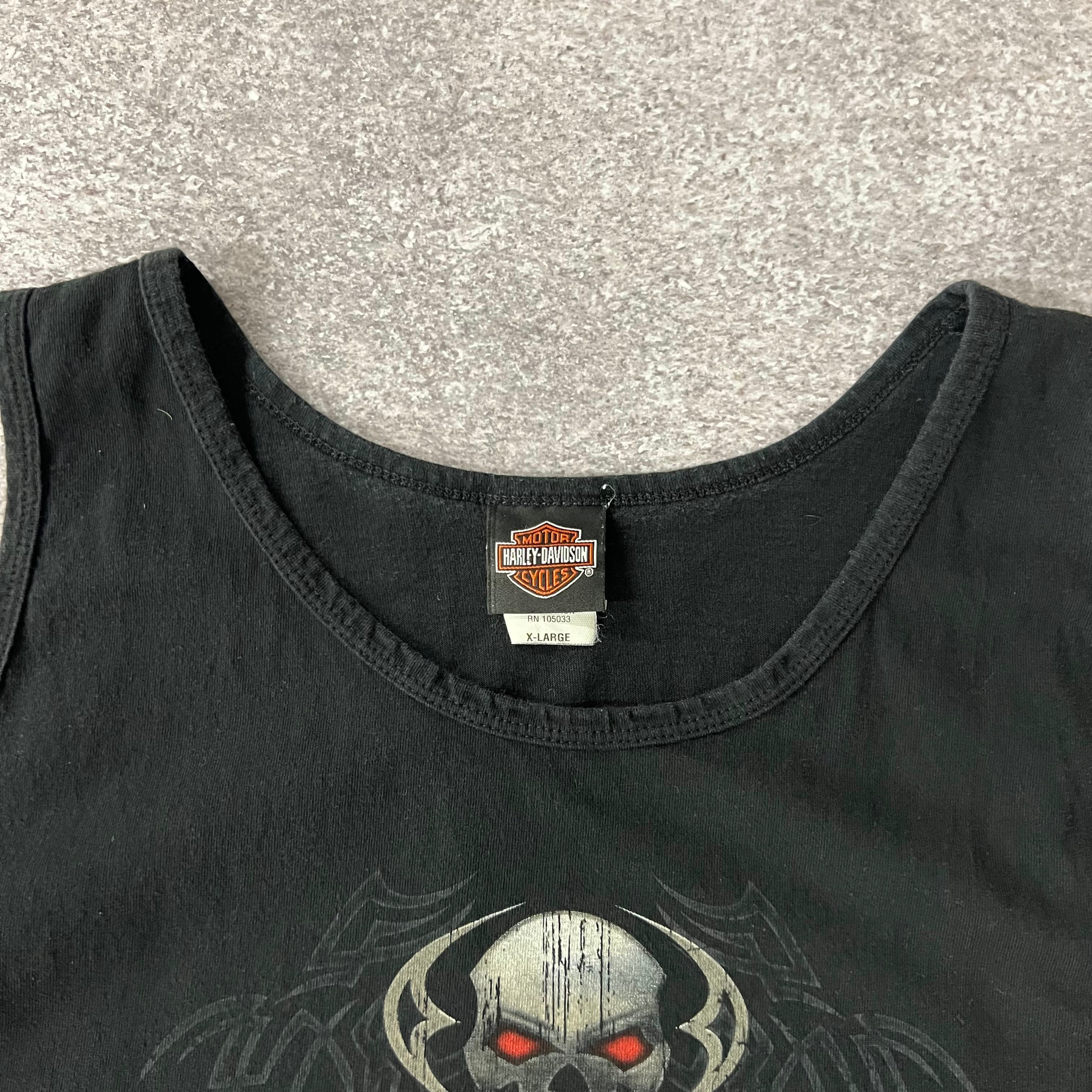 Y2K Harley Davidson Asheville NC Back Graphic Tank Top XL