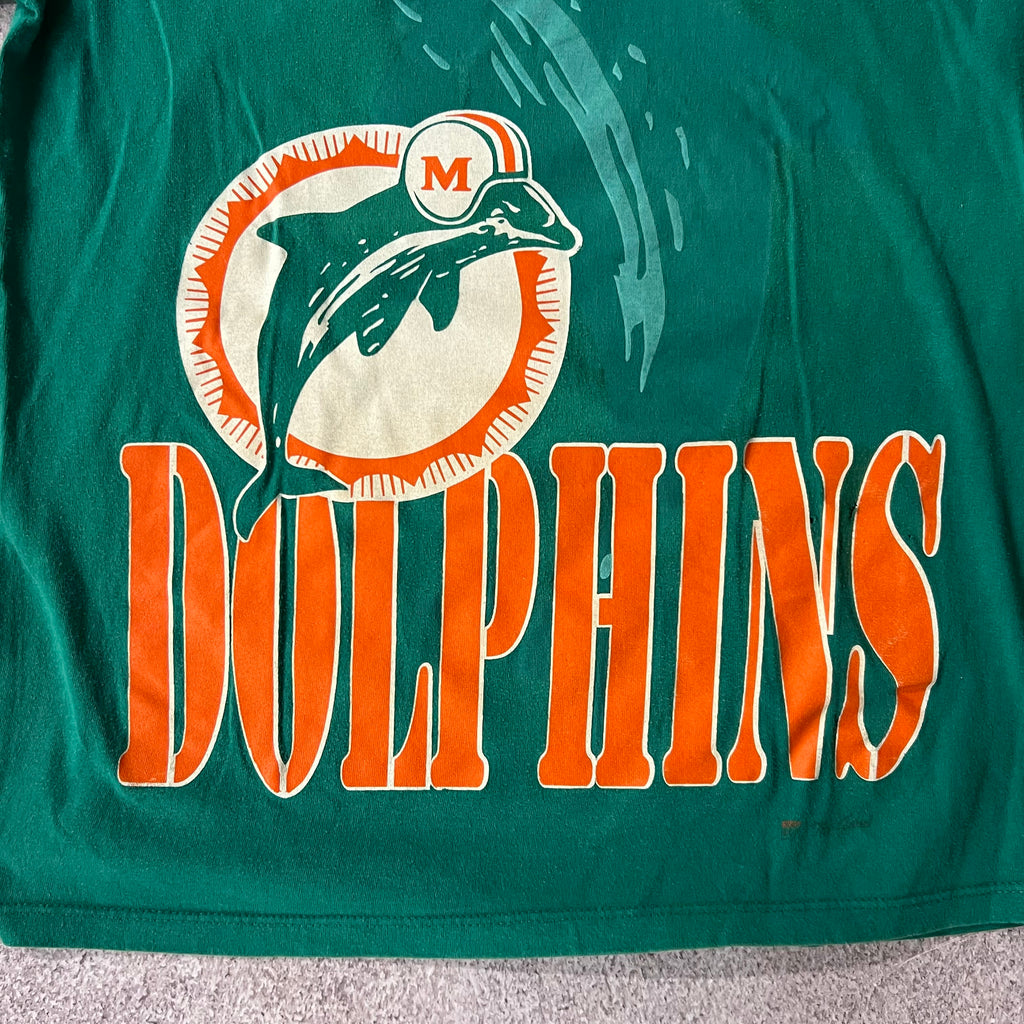 90s Miami Dolphins The Game Big Logo Single Stitch Tee L