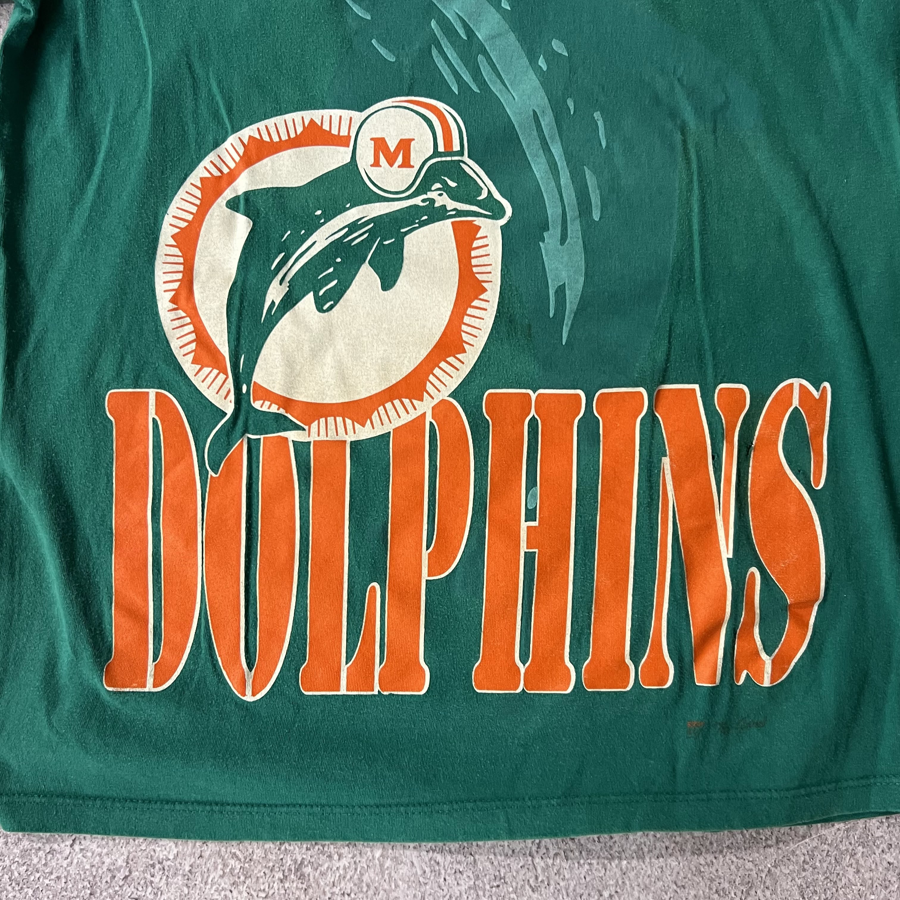 90s Miami Dolphins The Game Big Logo Single Stitch Tee L