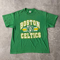 90s Boston Celtics Trench Big Logo Single Stitch Tee L