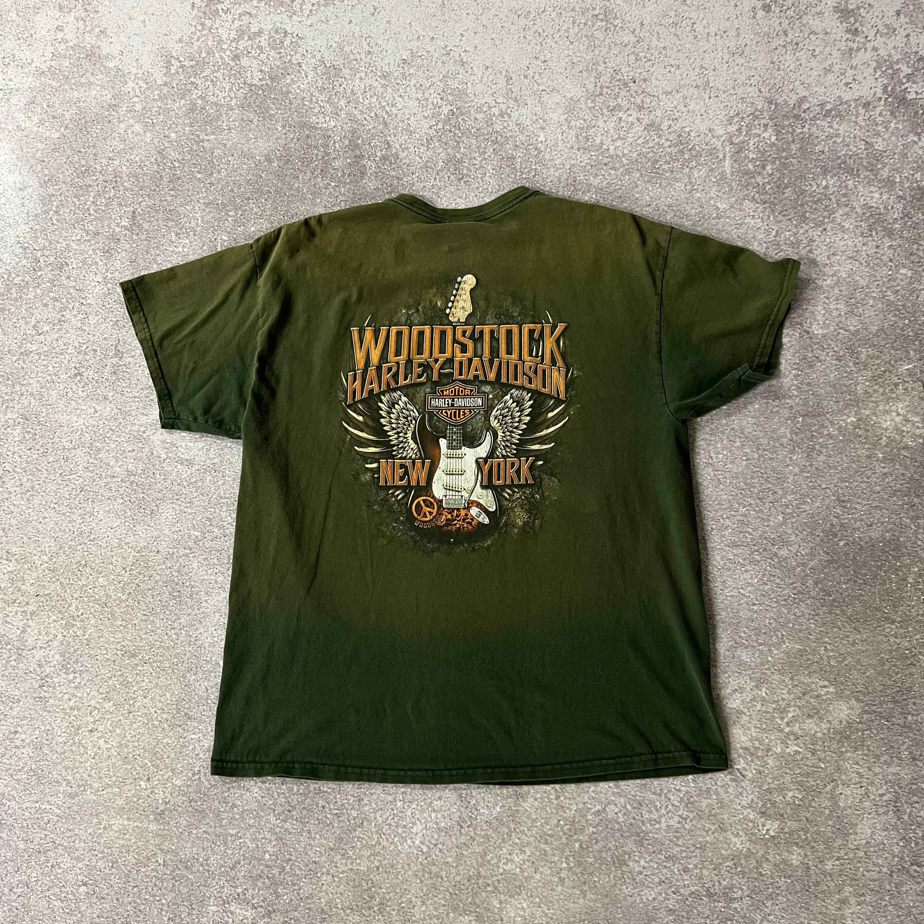 2010s Harley Davidson New York Green Worn In Tee L