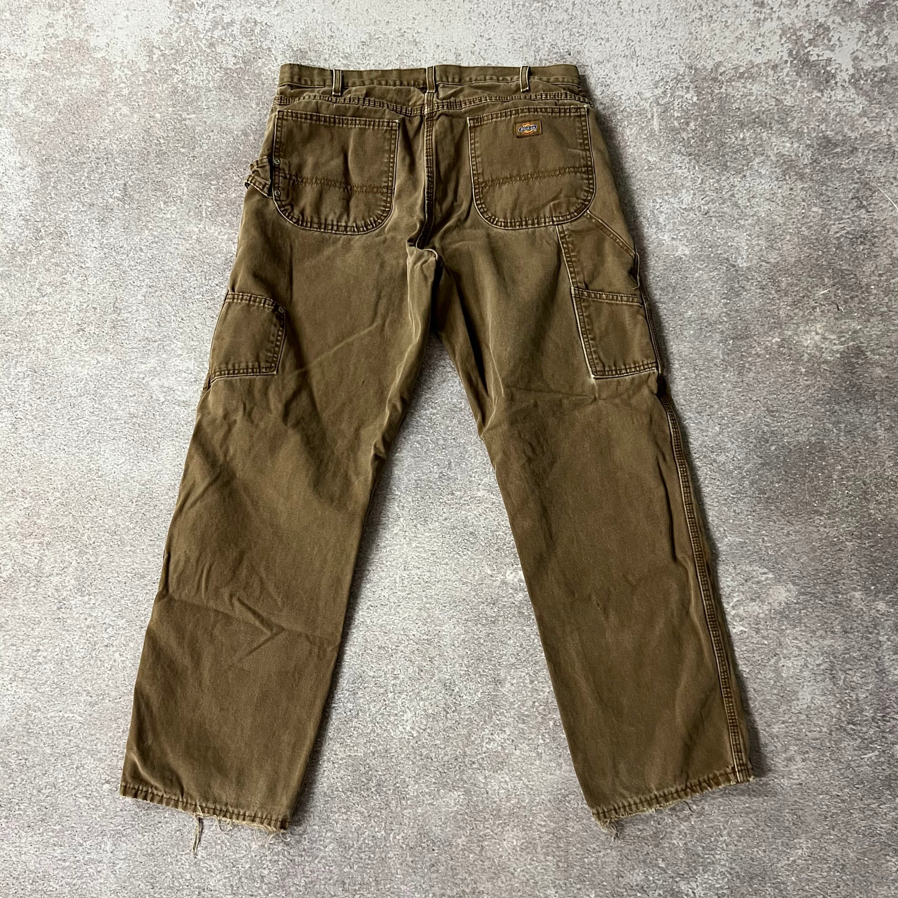 2010s Dickies Duck Carpenter Pants Tan Distressed 36W x 32L