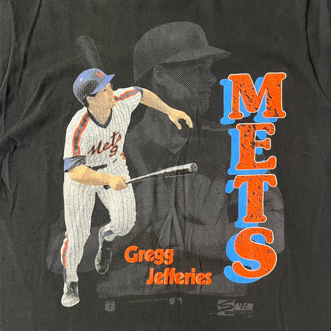 90s New York Mets Salem Sportswear Single Stitch Faded Tee L