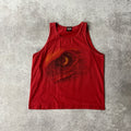 2010s Harley Davidson Leesburg, Florida Red Worn In Tank Top XL