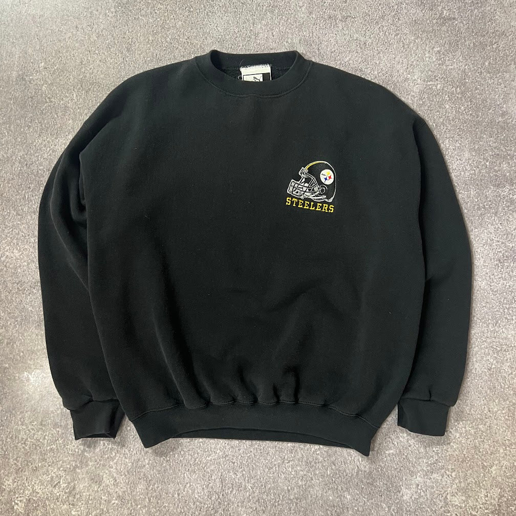 90s Pittsburgh Steelers NFL Puma Embroidered Vintage Crewneck L