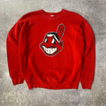 80s Cleveland Indians MLB Official Fan Big Logo Vintage Crewneck L