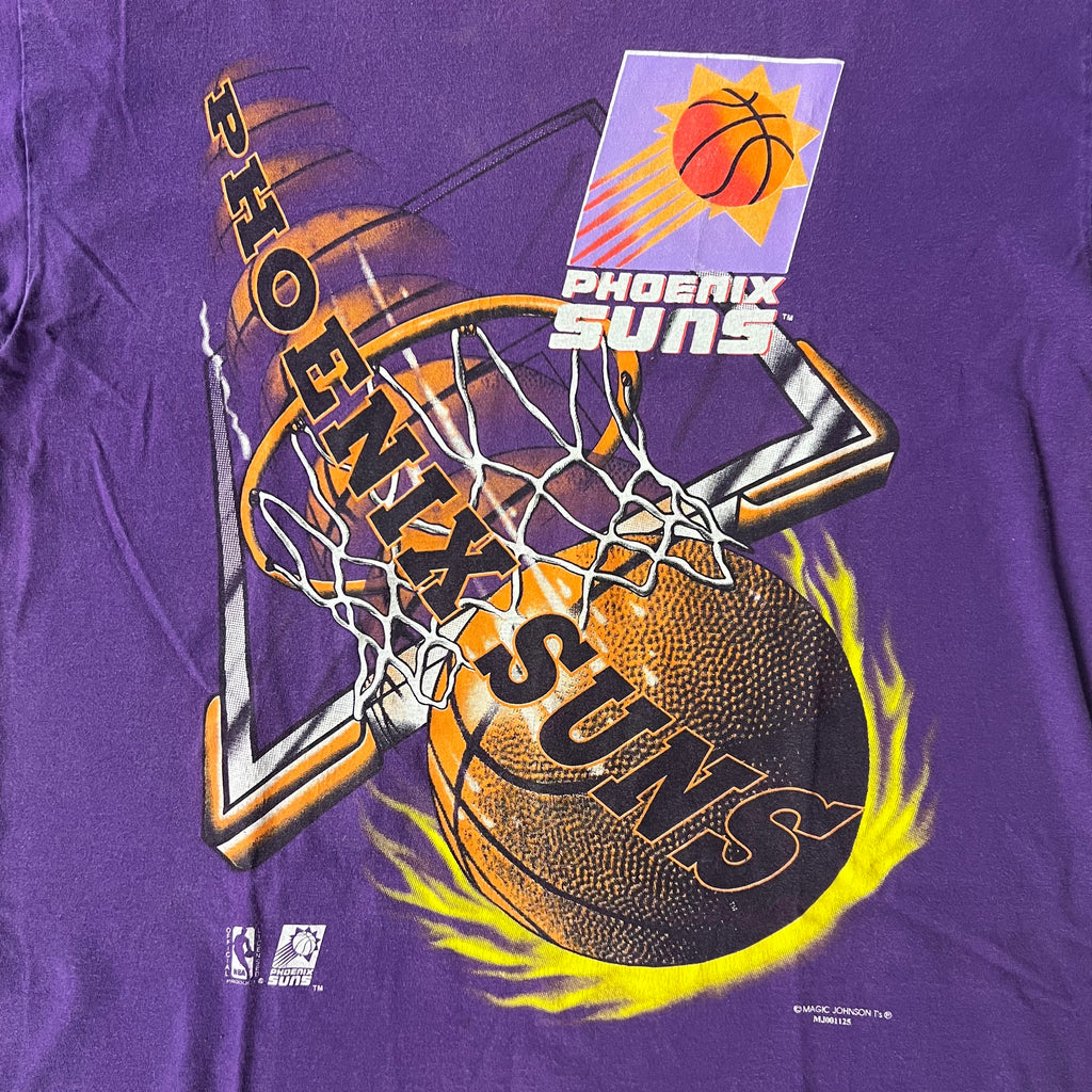 90s Phoenix Suns Magic Johnson T's Big Logo Single Stitch Tee L
