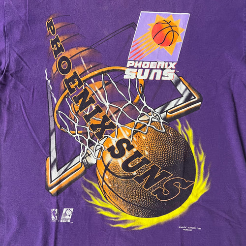 90s Phoenix Suns Magic Johnson T's Big Logo Single Stitch Tee L