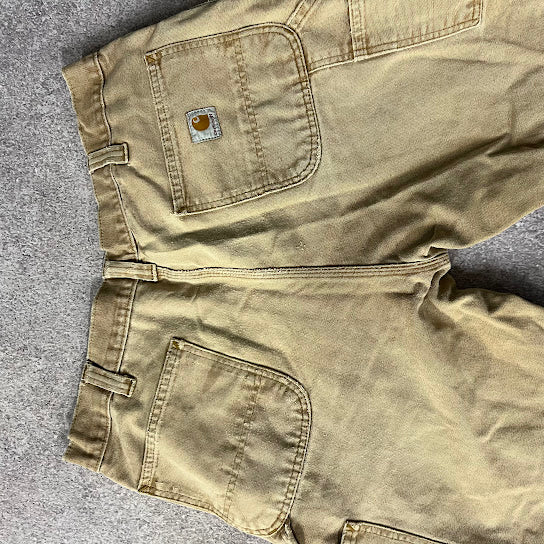 2010s Carhartt Workwear Distressed Relaxed Tan Vintage Pants 38x32