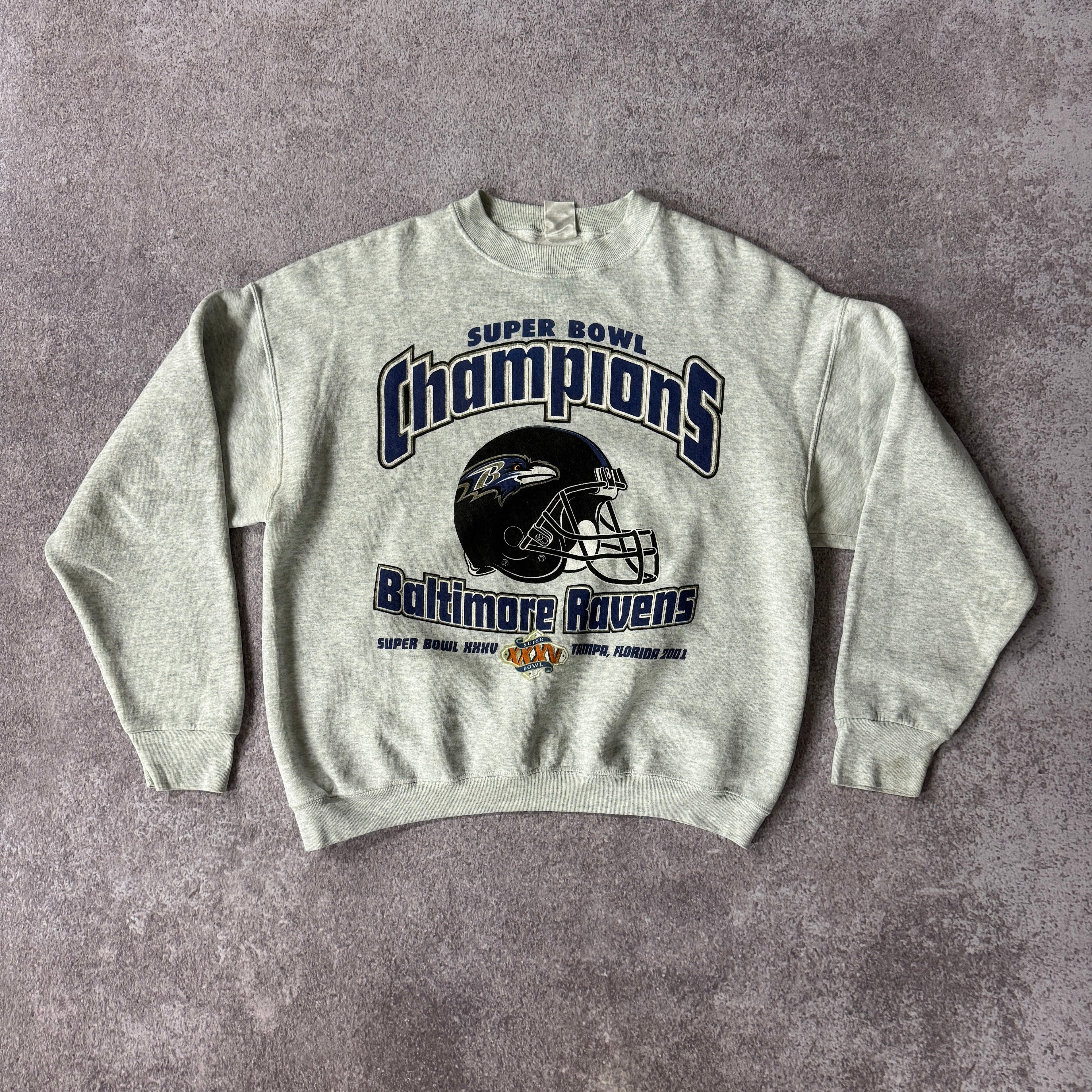 Y2K Baltimore Ravens Fruit of the Loom Big Logo Crewneck XL