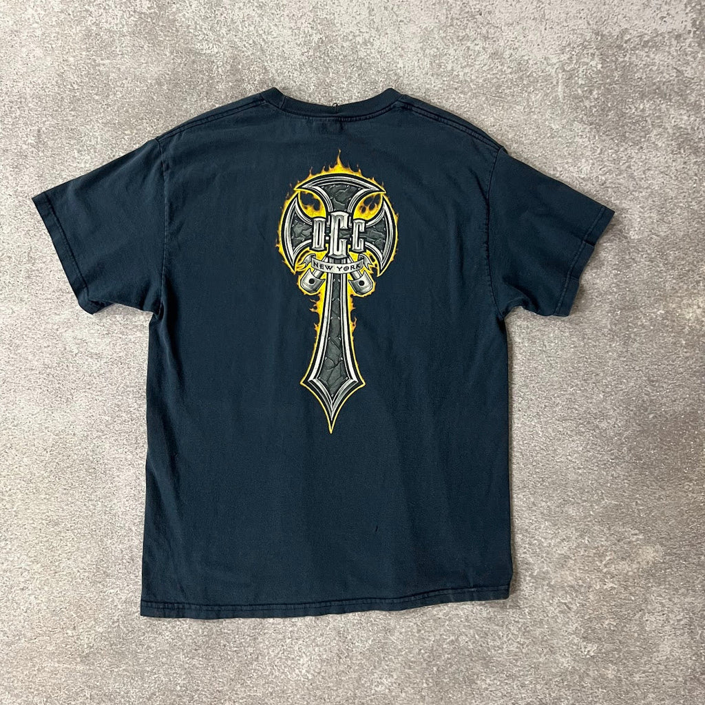 90s New York Blue Worn In Tee L