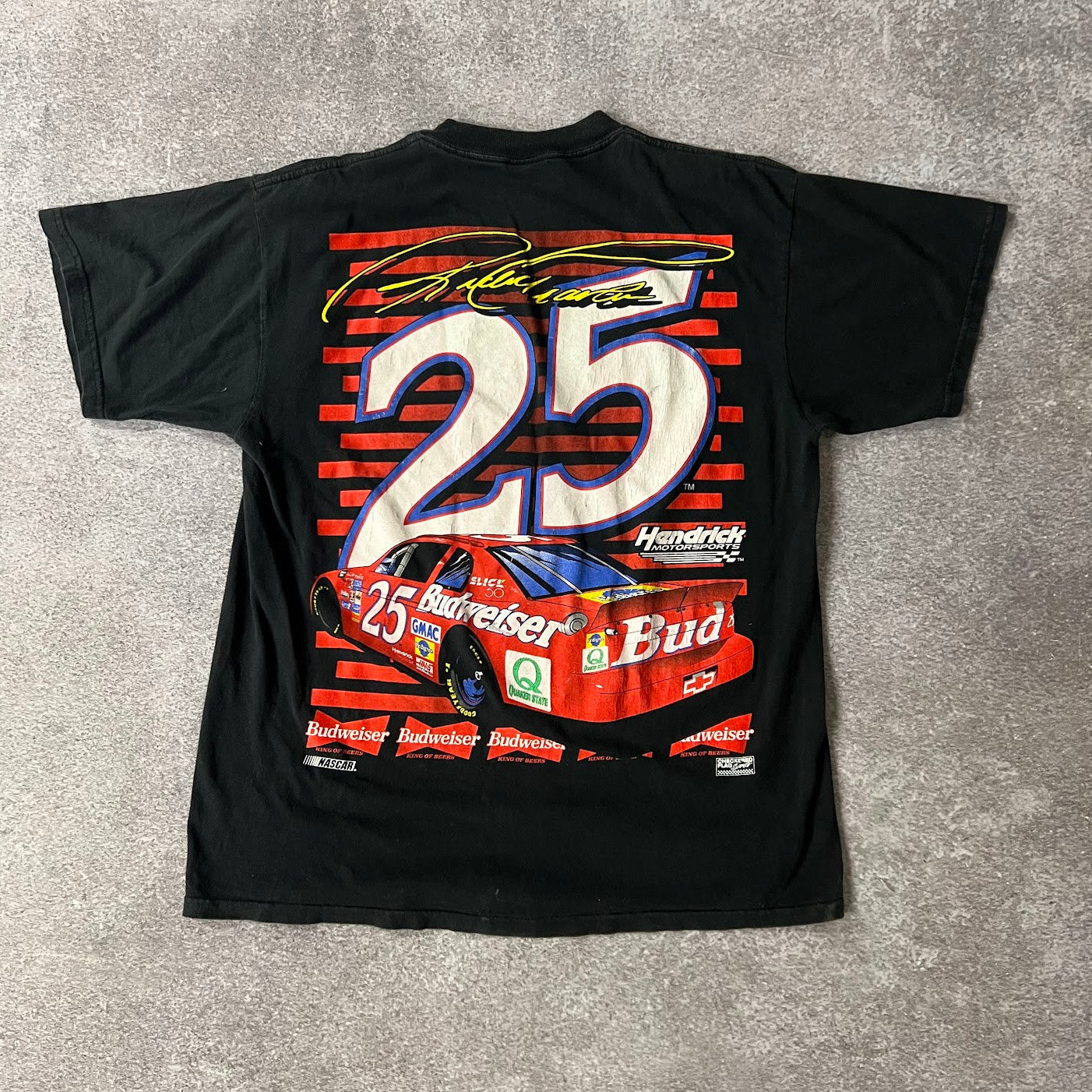 1997 Ricky Craven NASCAR Big Logo Single Stitch Faded Tee L