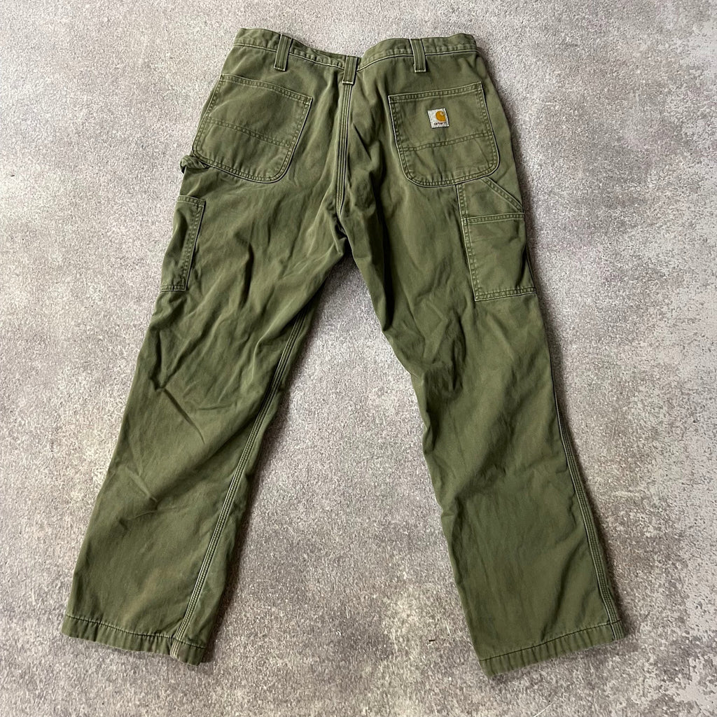 2010s Carhartt Workwear Faded Relaxed Green Vintage Pants 36x30
