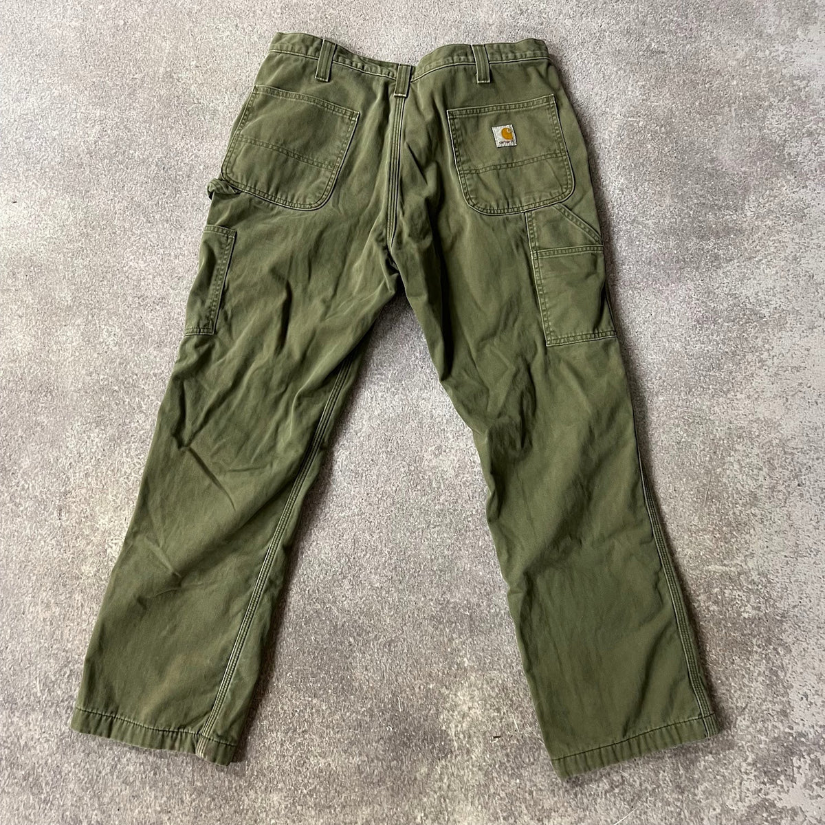 2010s Carhartt Workwear Faded Relaxed Green Vintage Pants 36x30