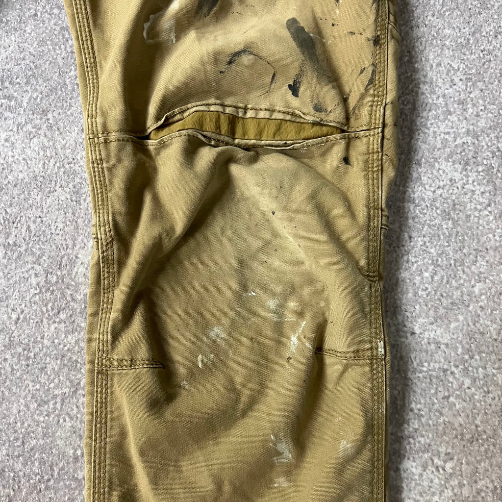 2010s Carhartt Workwear Faded Distressed Relaxed Tan Pants 34x34