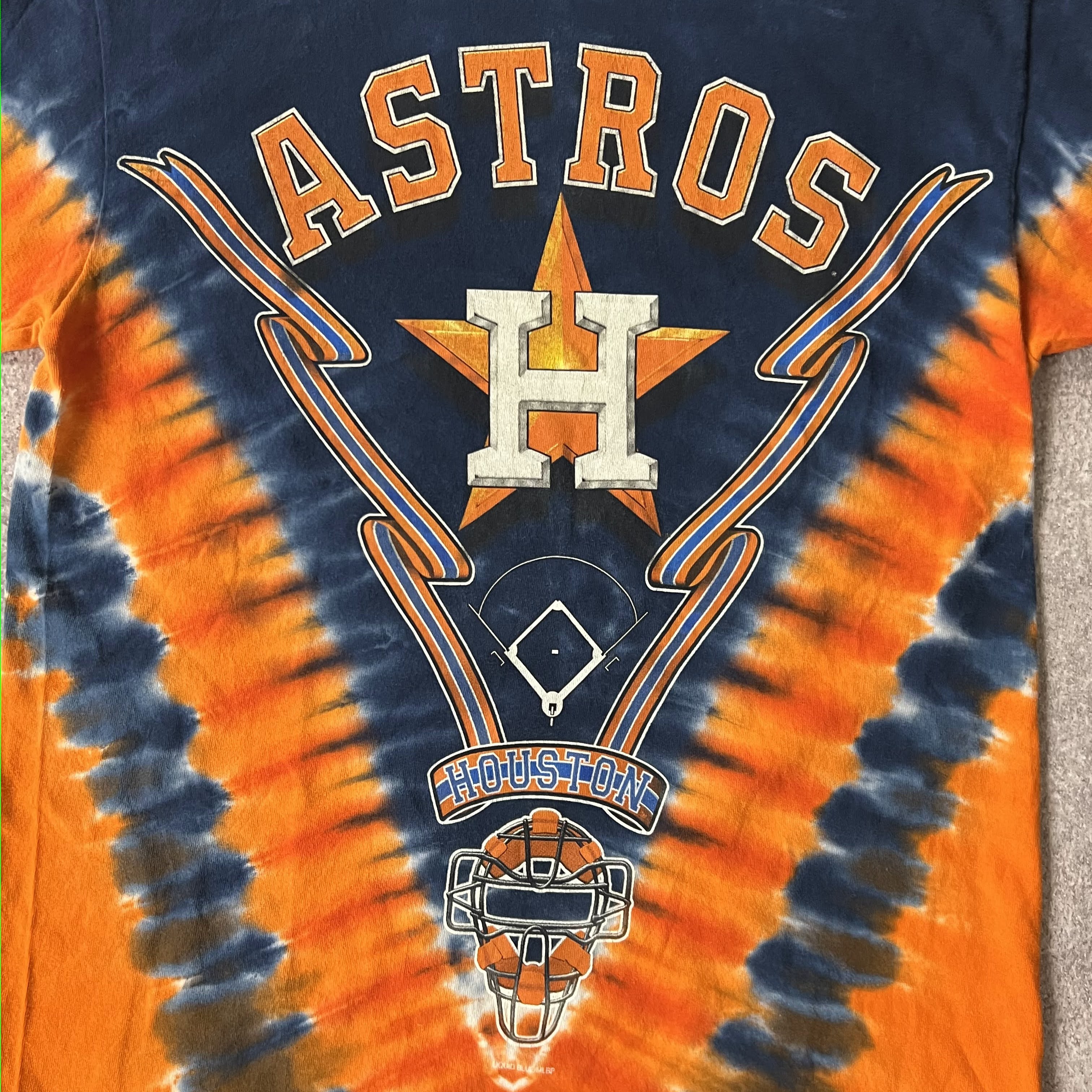 90s Houston Astros Liquid Blue Big Logo Tee M