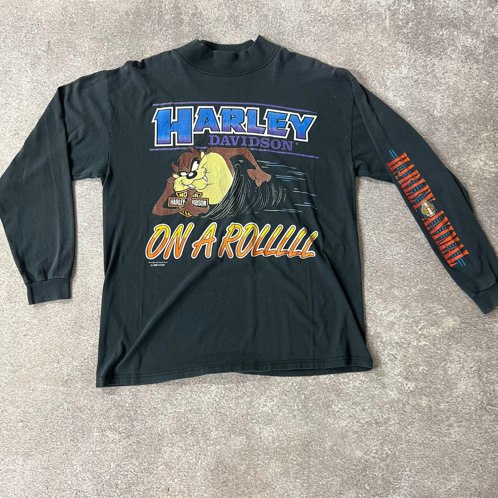 90s Harley Davidson Worn In Long Sleeve Tee L