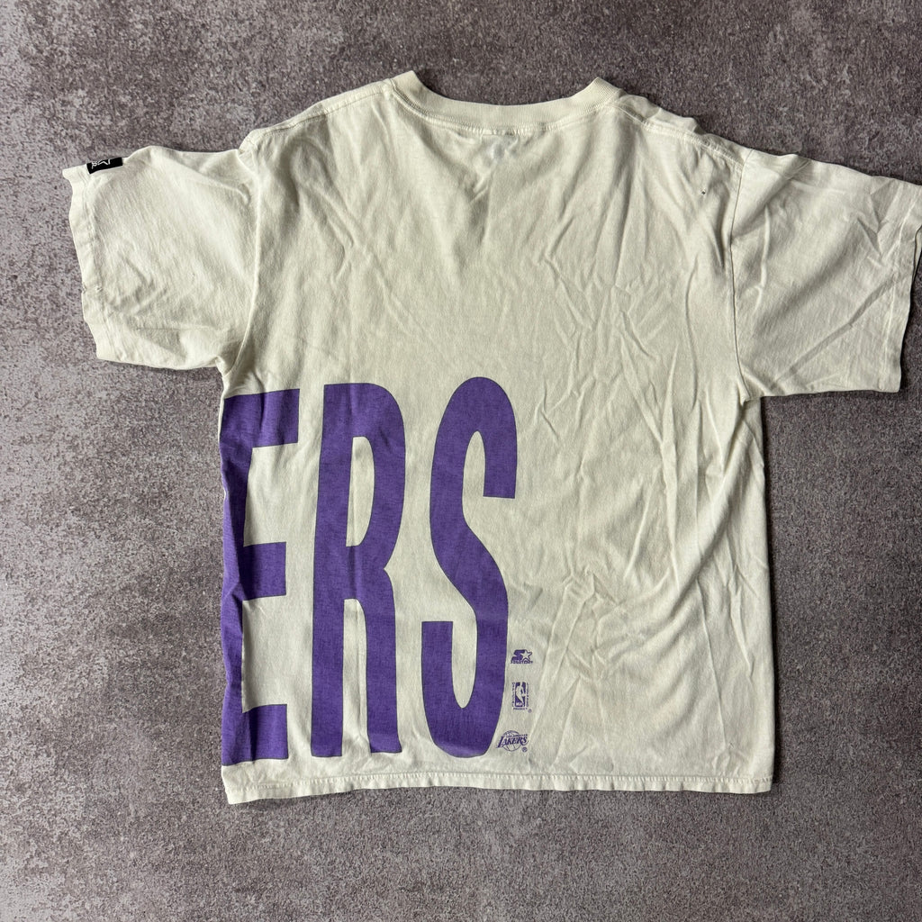 90s Los Angeles Lakers Starter Big Logo Single Stitch Tee L