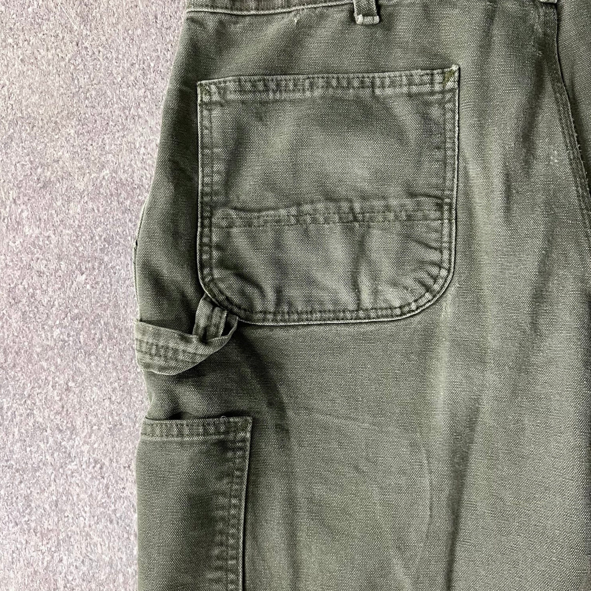 Modern Carhartt Workwear Faded Distressed Green Pants 36x30