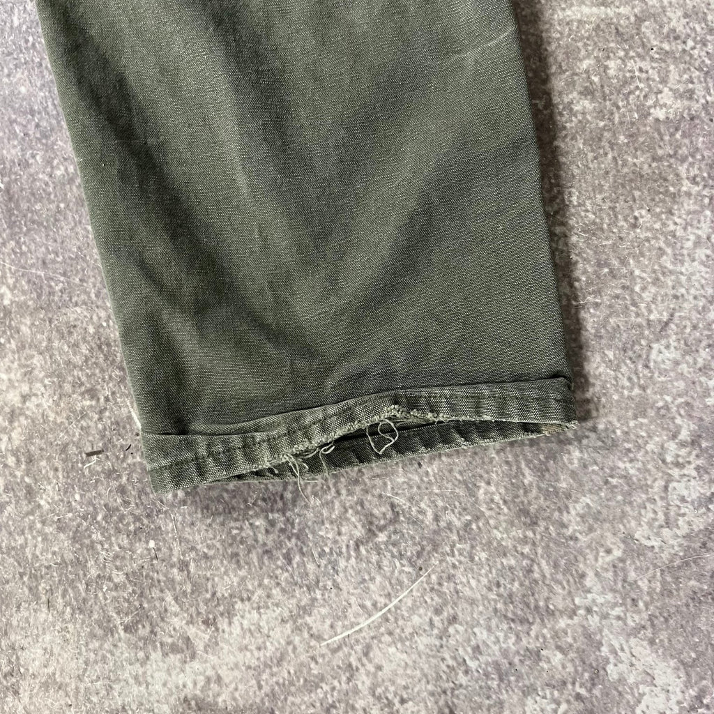 Modern Carhartt Workwear Faded Distressed Green Pants 36x30