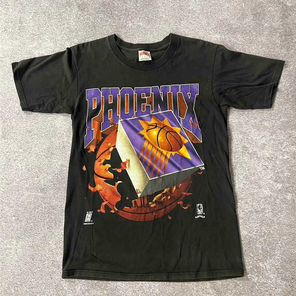 90s Phoenix Suns Nutmeg Mills Back Graphic Faded Tee L
