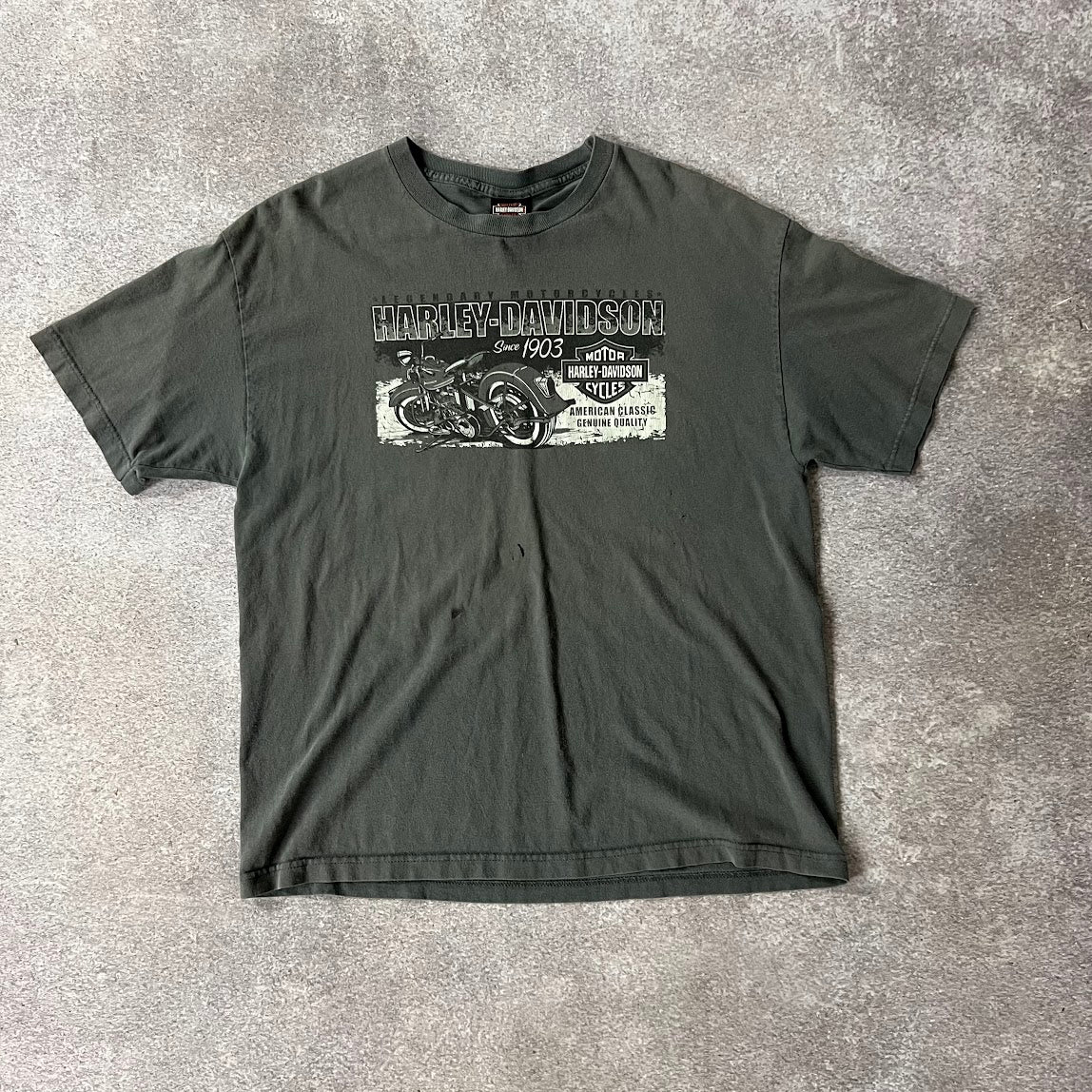 2010s Harley Davidson Knoxville Gray Worn In Tee XL