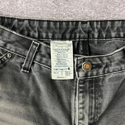 2010s Carhartt Black Distressed Workwear Pants Size 6