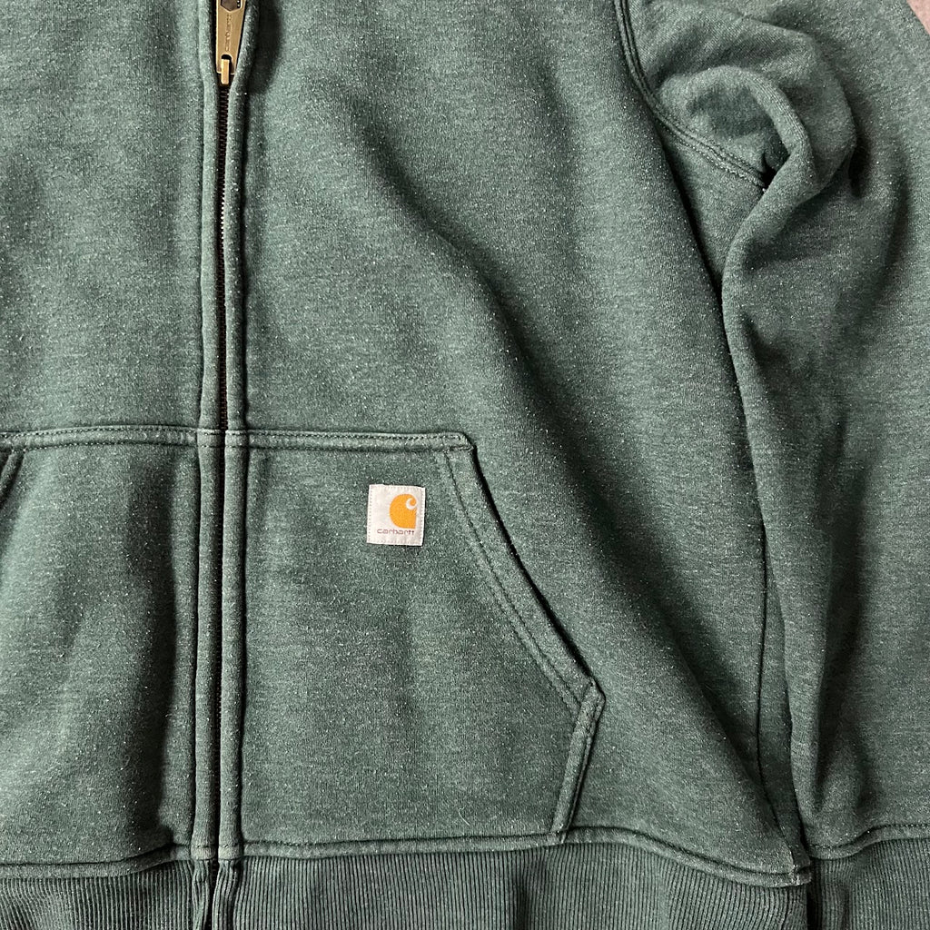 2010s Carhartt Women's Sherpa Lined Workwear Faded Green Jacket