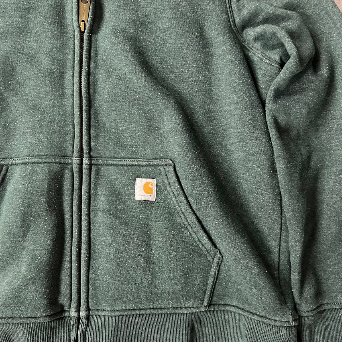 2010s Carhartt Women's Sherpa Lined Workwear Faded Green Jacket