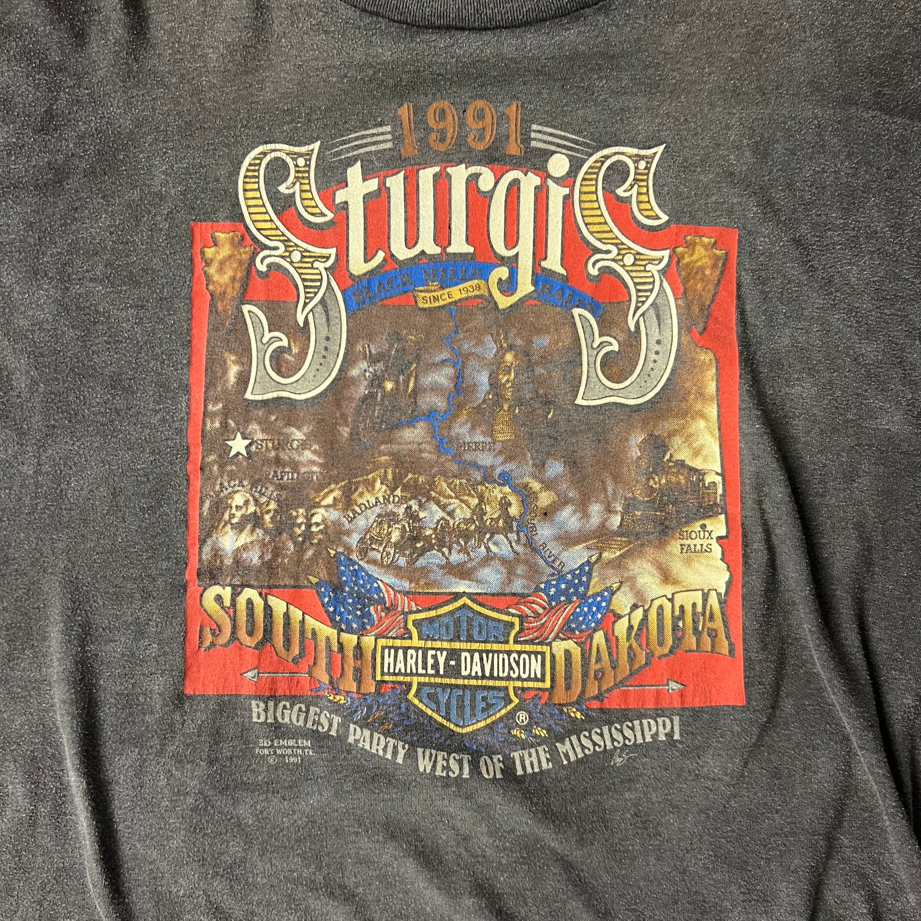 90s South Dakota Gray Worn In Tee L