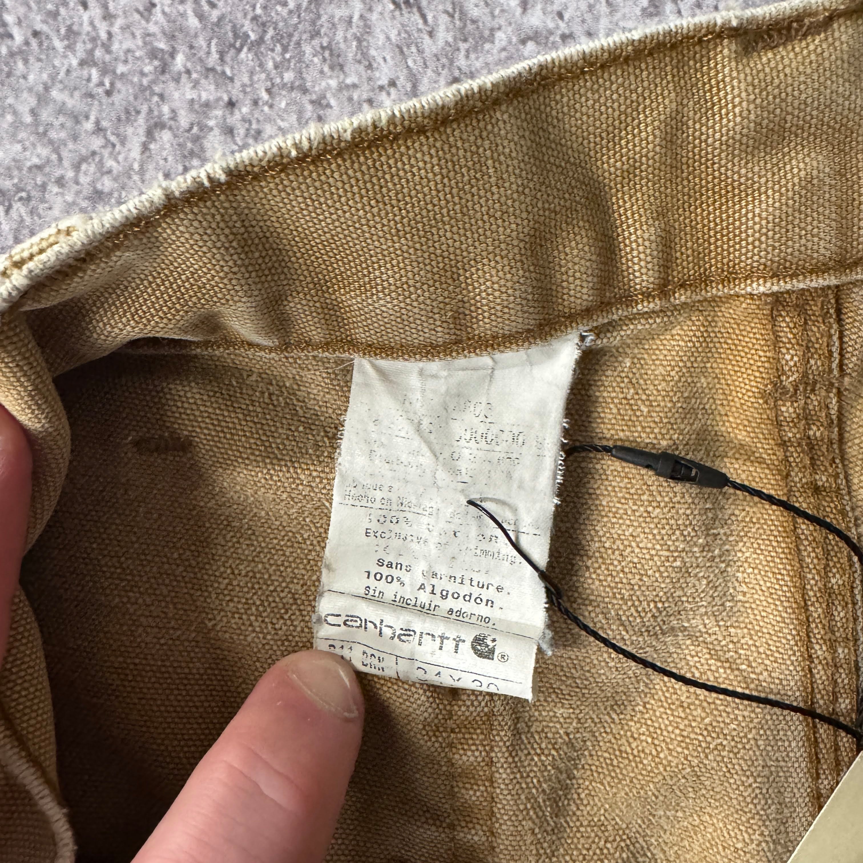 Y2K Carhartt Washed Duck Work Carpenter Shorts Brown Distressed 34W x 8.5L