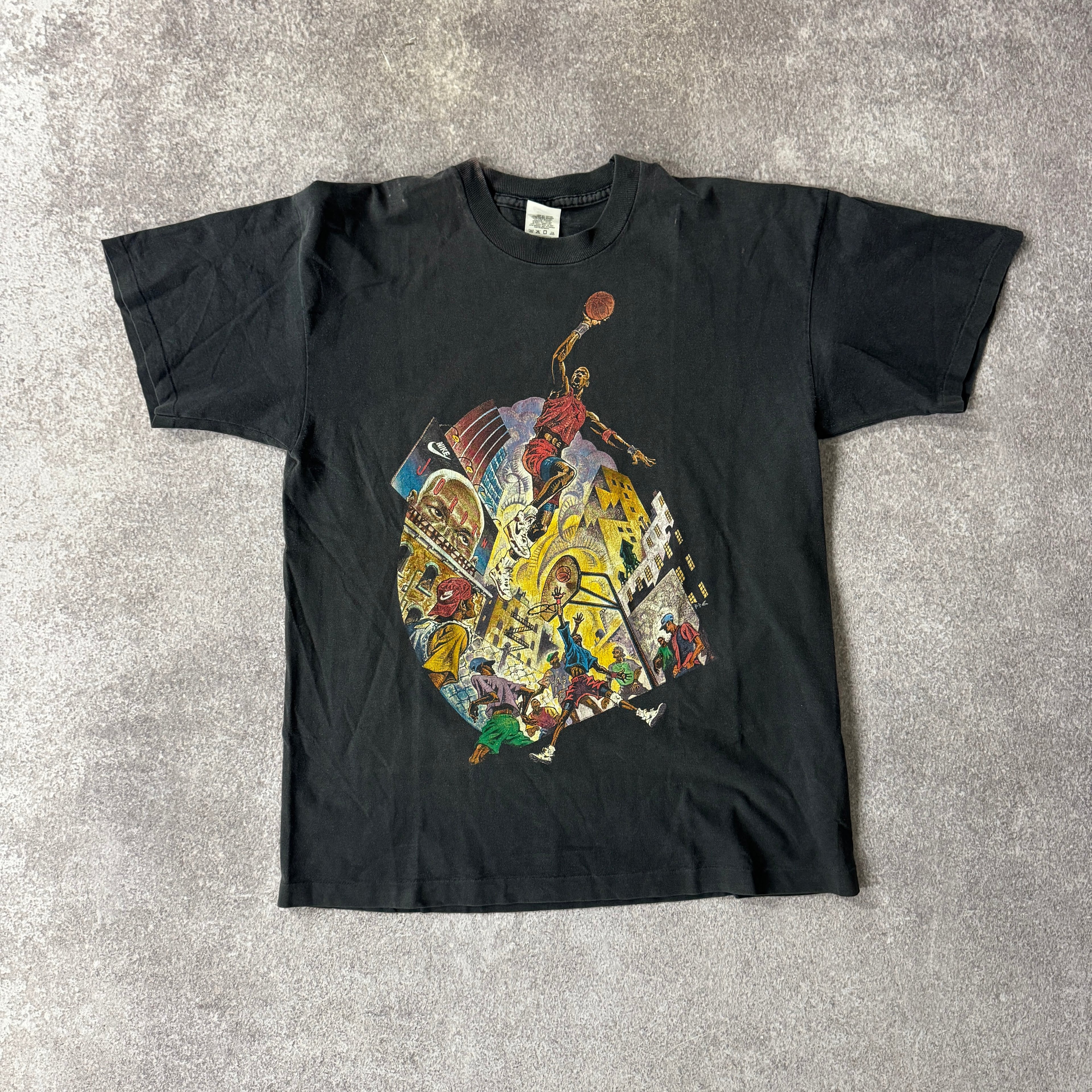 90s Nike Nike Michael Jordan Urban Art Graphic Basketball Single Stitch Tee L