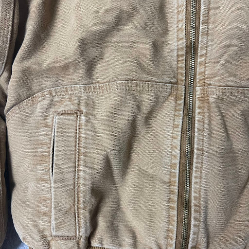 2010s Carhartt Sherpa Lined Workwear Outdoor Tan Jacket S
