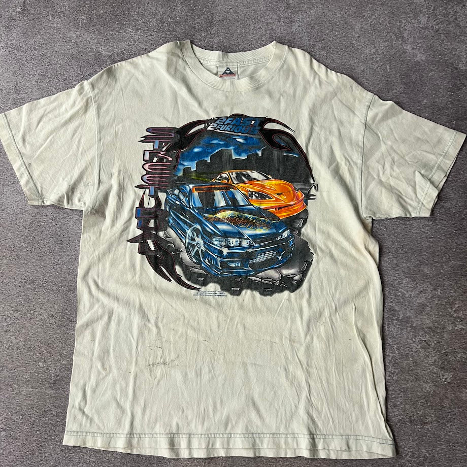 Y2K 2Fast 2Furious Alstyle Big Logo Faded Vintage Graphic Tee XL