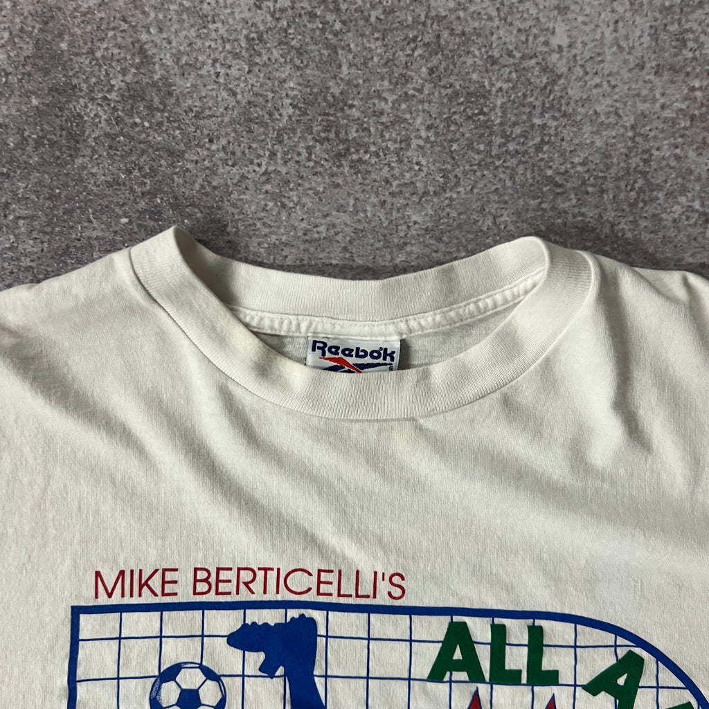 90s Soccer Mike Berticelli's All American Soccer School Reebok All Over Print Tee XL