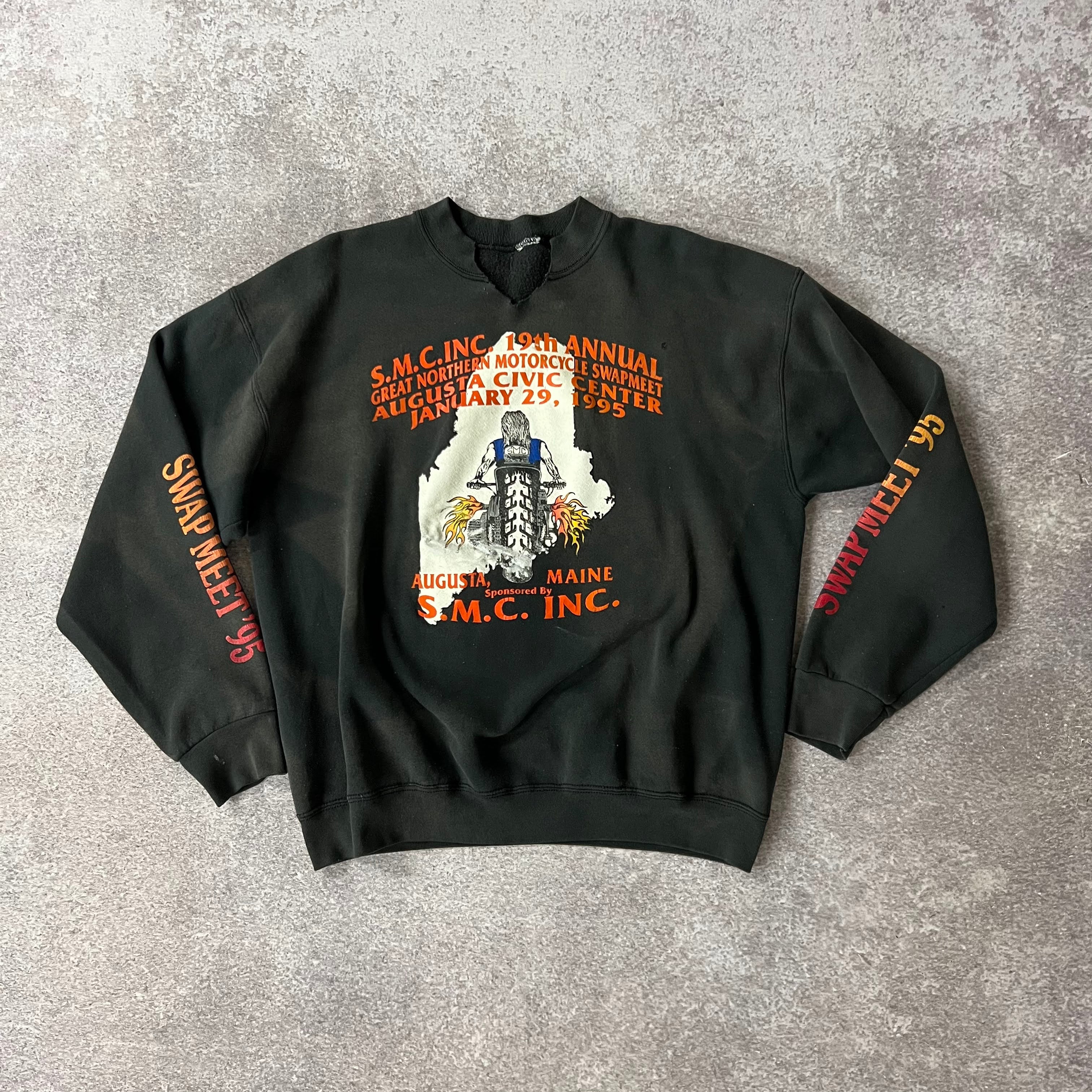 90s Augusta, Maine Worn In Crewneck M