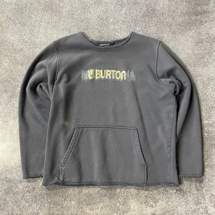 Y2K Burton Big Logo Embroidered Distressed Vintage Crewneck Sweatshirt M