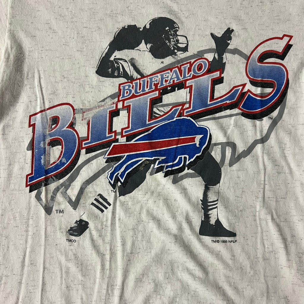 90s Buffalo Bills Trench Big Logo Single Stitch Tee M