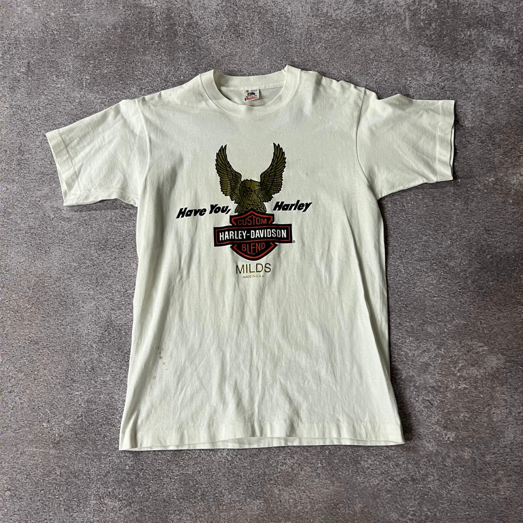 90s Fruit of the Loom White Worn In Tee M