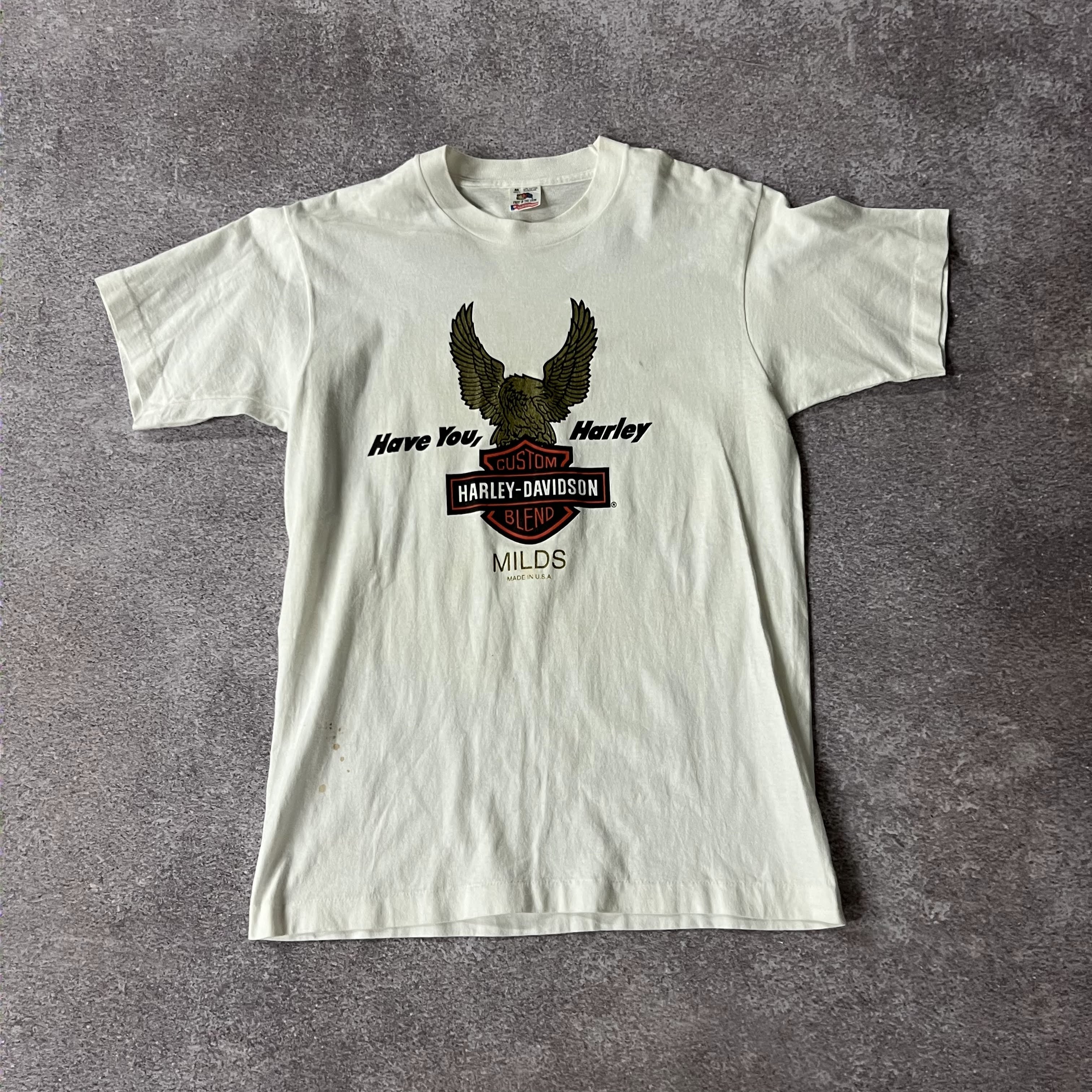 90s Fruit of the Loom White Worn In Tee M