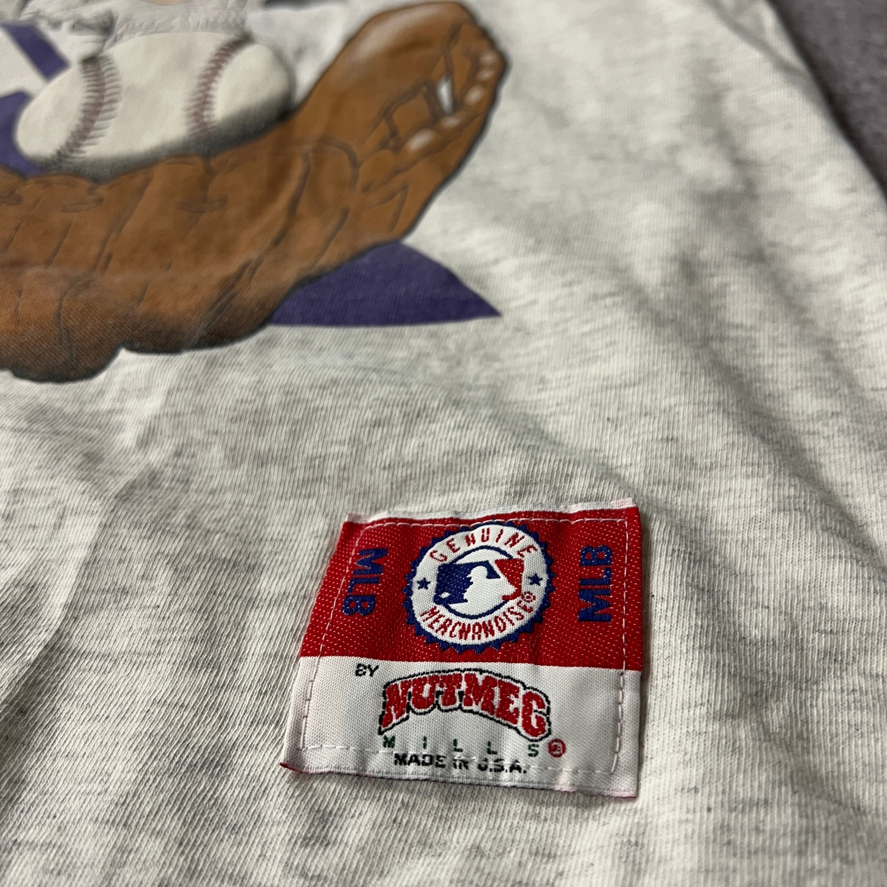 90s Colorado Rockies Nutmeg Mills Big Logo Tee L
