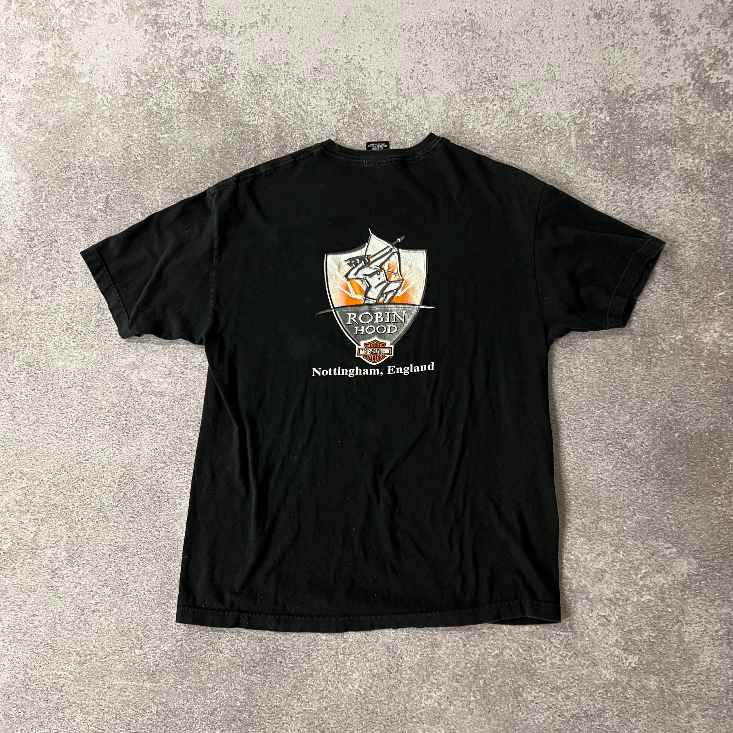 Y2K Harley Davidson Nottingham, England Back Graphic Tee XL