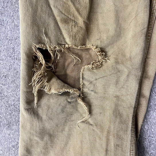 2010s Carhartt Workwear Distressed Relaxed Tan Vintage Pants 38x32