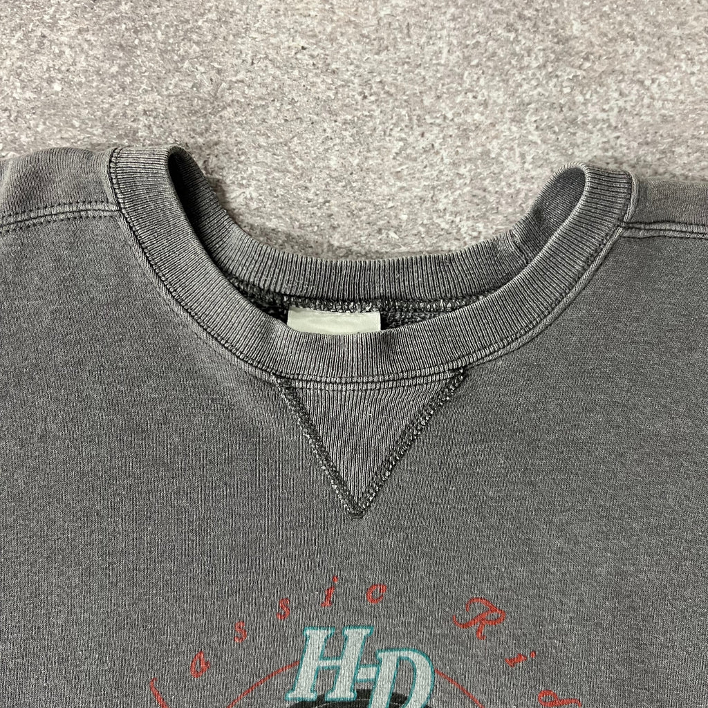 90s Obex Pompano Beach, Florida Gray Worn In Crewneck L