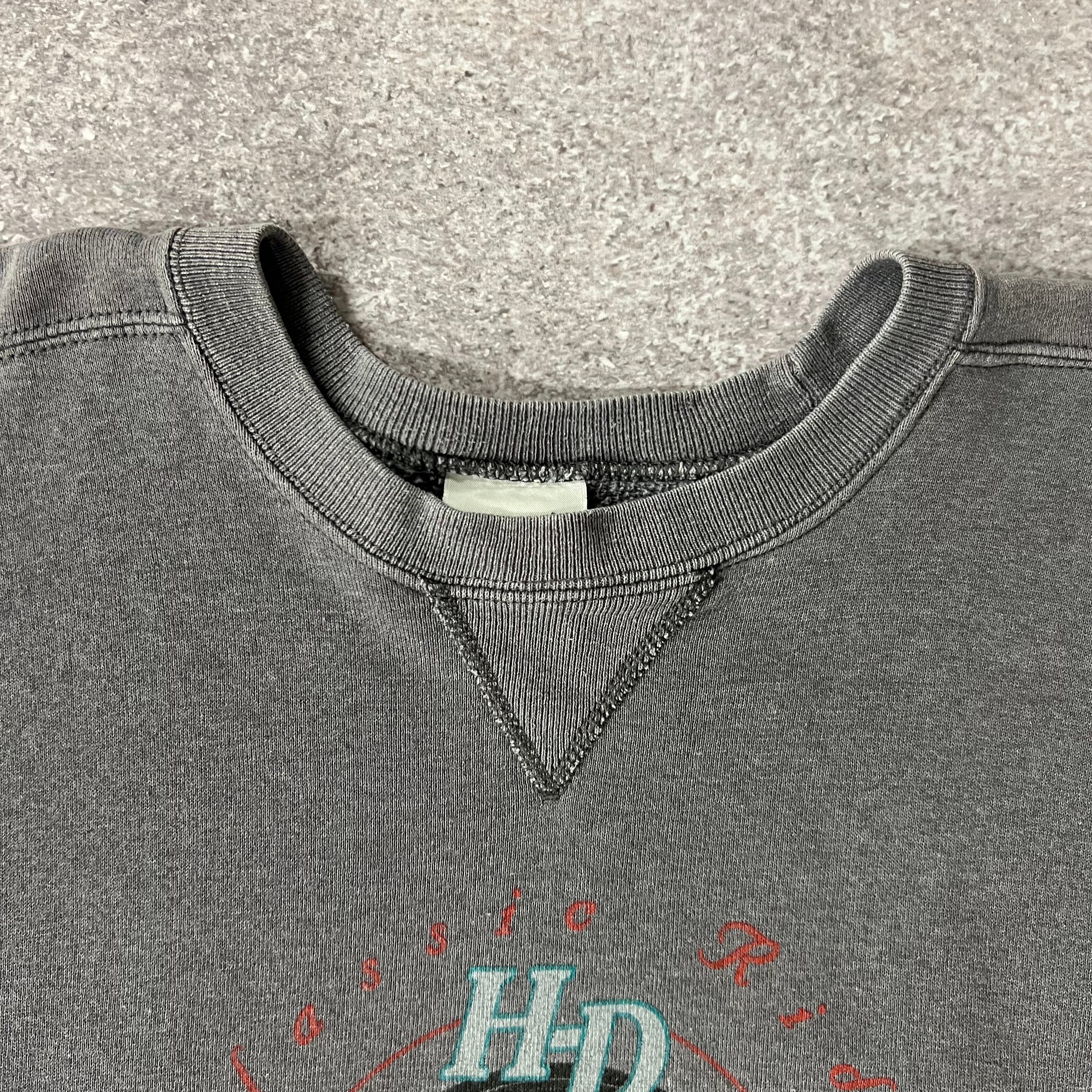 90s Obex Pompano Beach, Florida Gray Worn In Crewneck L