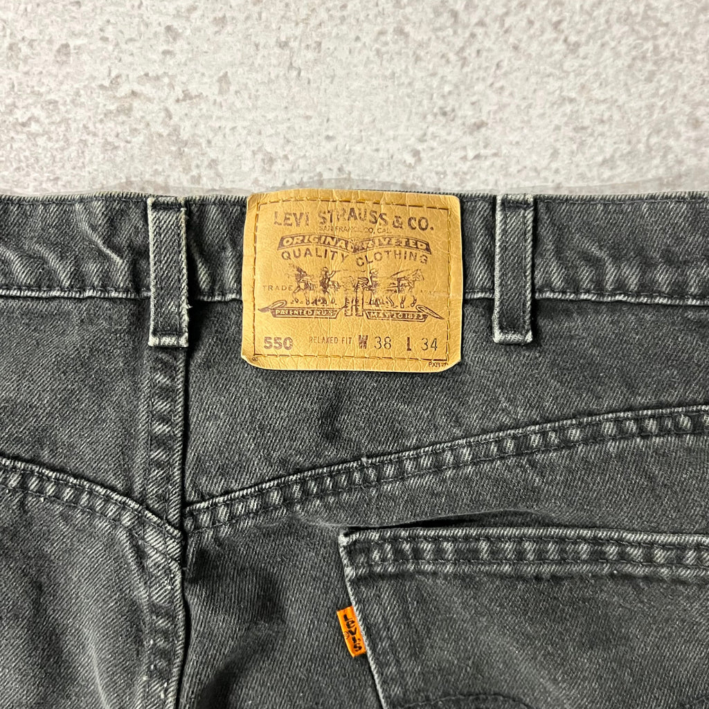 90s Levi's Orange Tab Black Distressed Jeans 38W x 34L