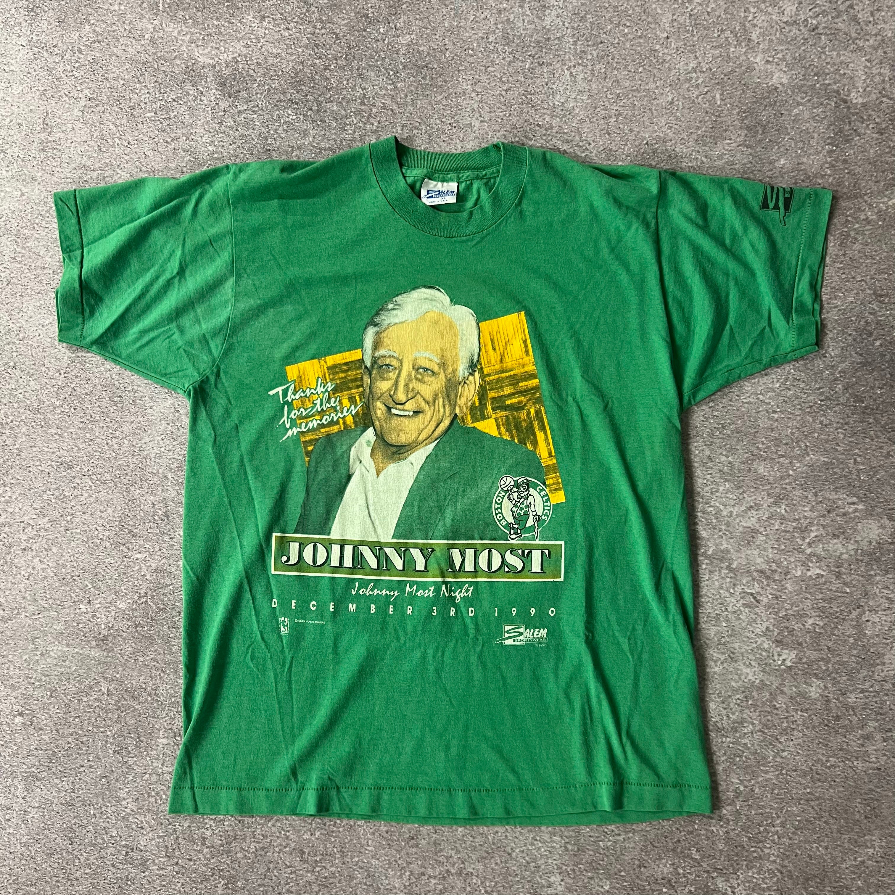 90s Boston Celtics Salem Sportswear Back Graphic Single Stitch Tee XL