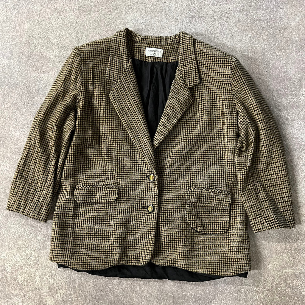 90s Alfred Dunner Patterned Wool Made in USA Vintage Blazer 18
