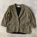 90s Alfred Dunner Patterned Wool Made in USA Vintage Blazer 18